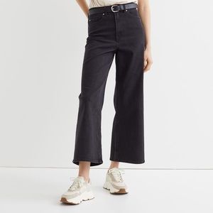 Black Ankle-length, 5-pocket jeans in stretch cotton denim.